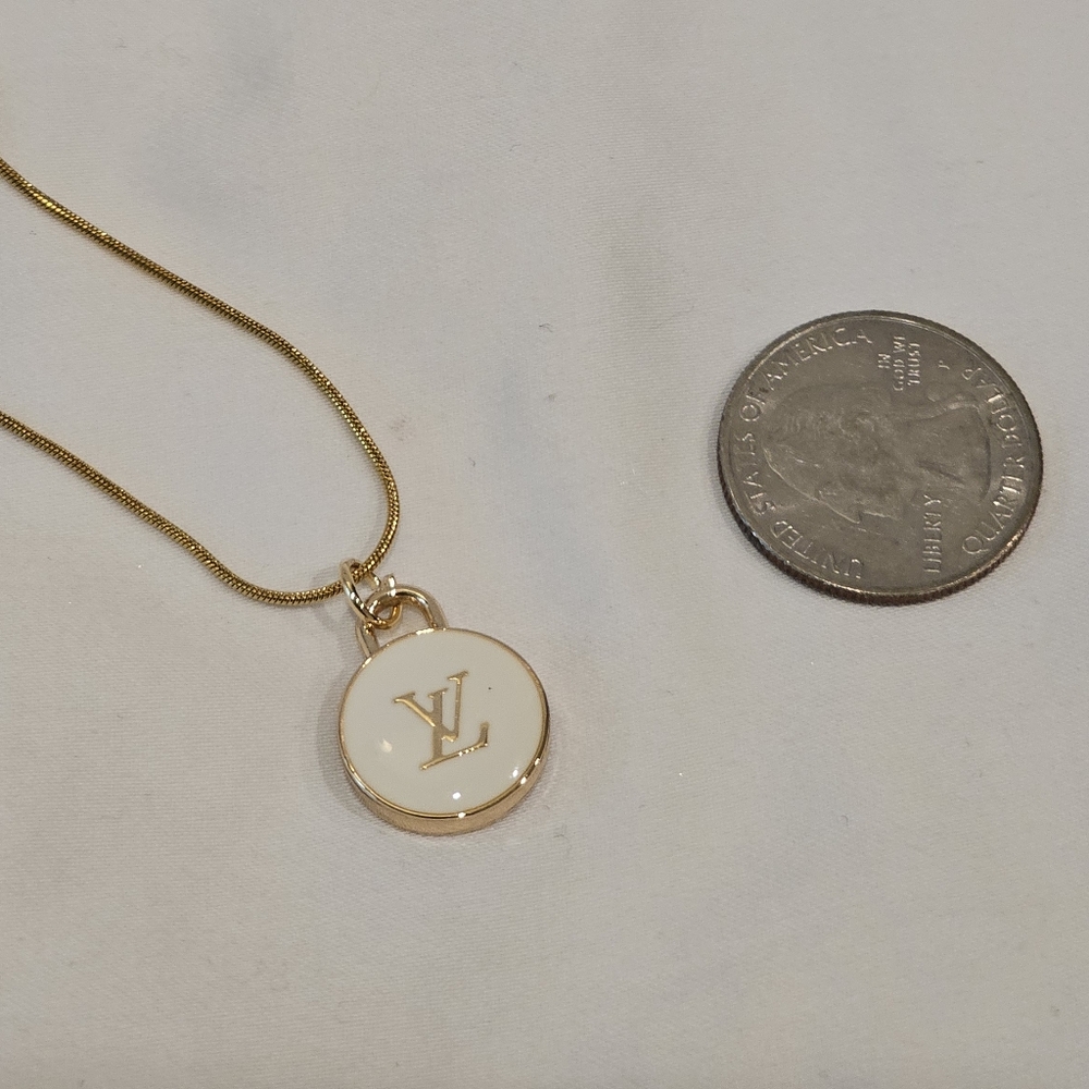 Louis Vuitton Zipper Pull Charm Pendant (With Unbranded Necklace